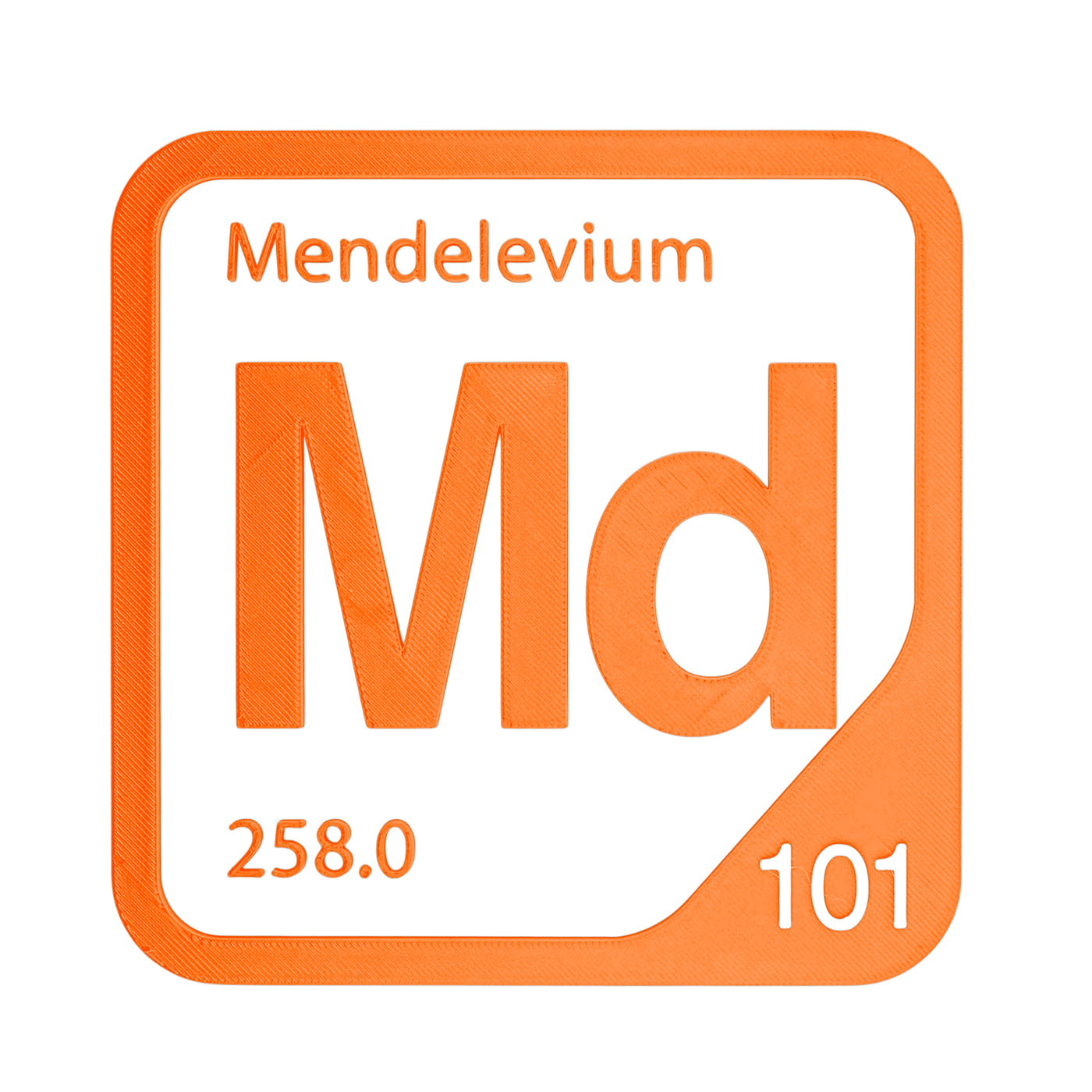 Mendelevium periodic table Elemental Tile in Orange