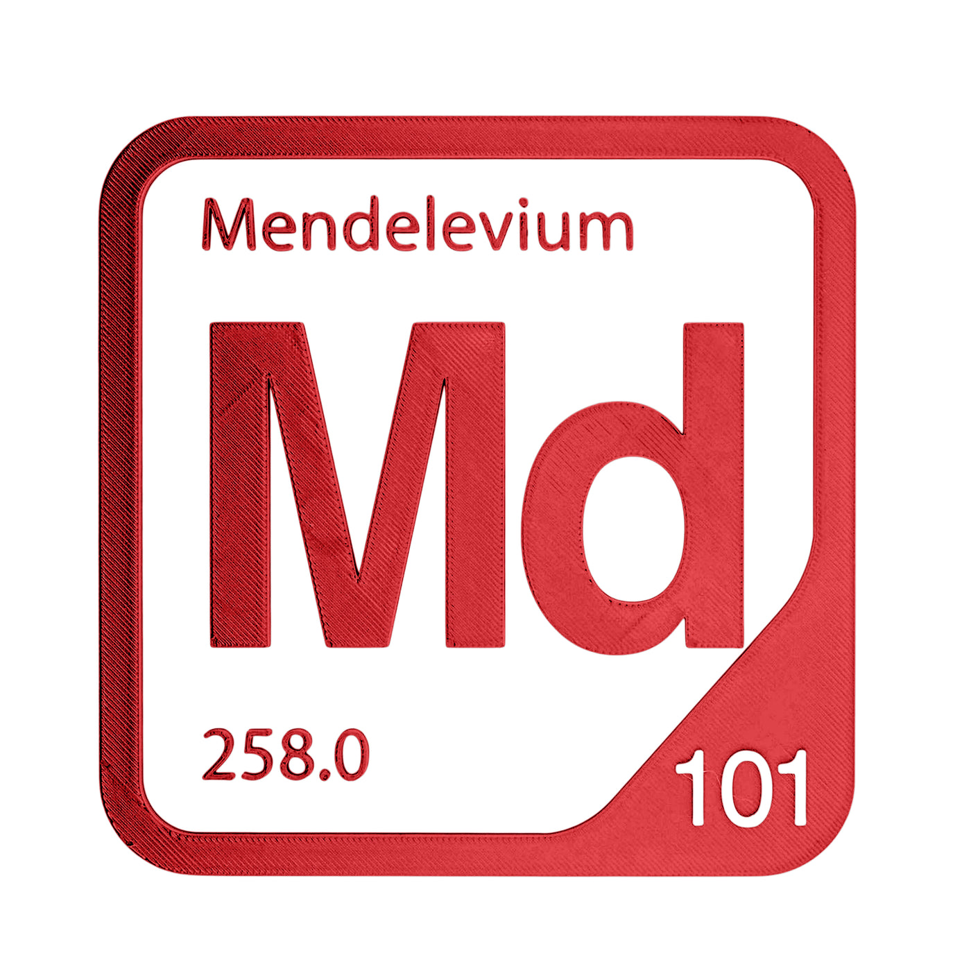 Mendelevium periodic table Elemental Tile in Red