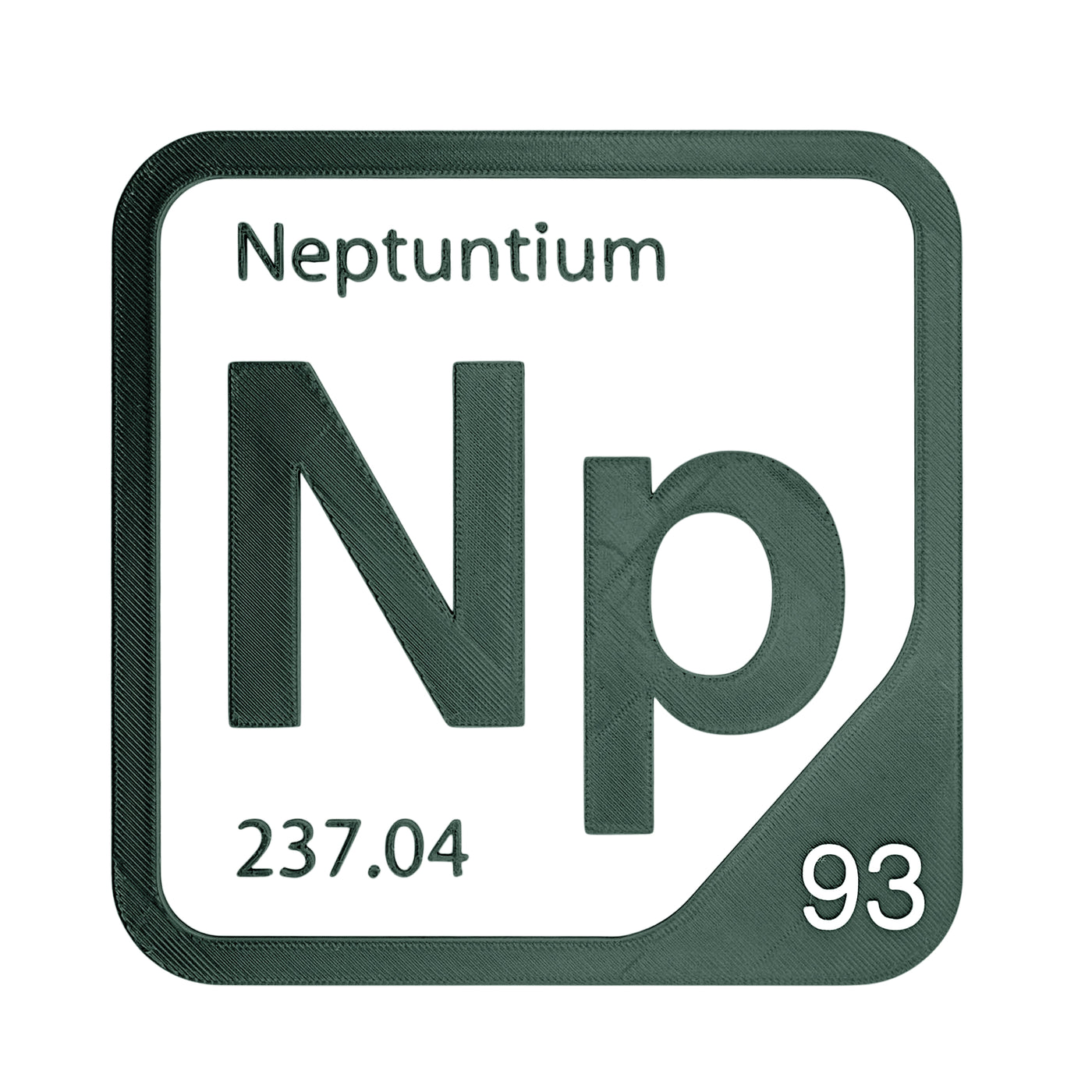 Neptunium periodic table Elemental Tile in Forest Green