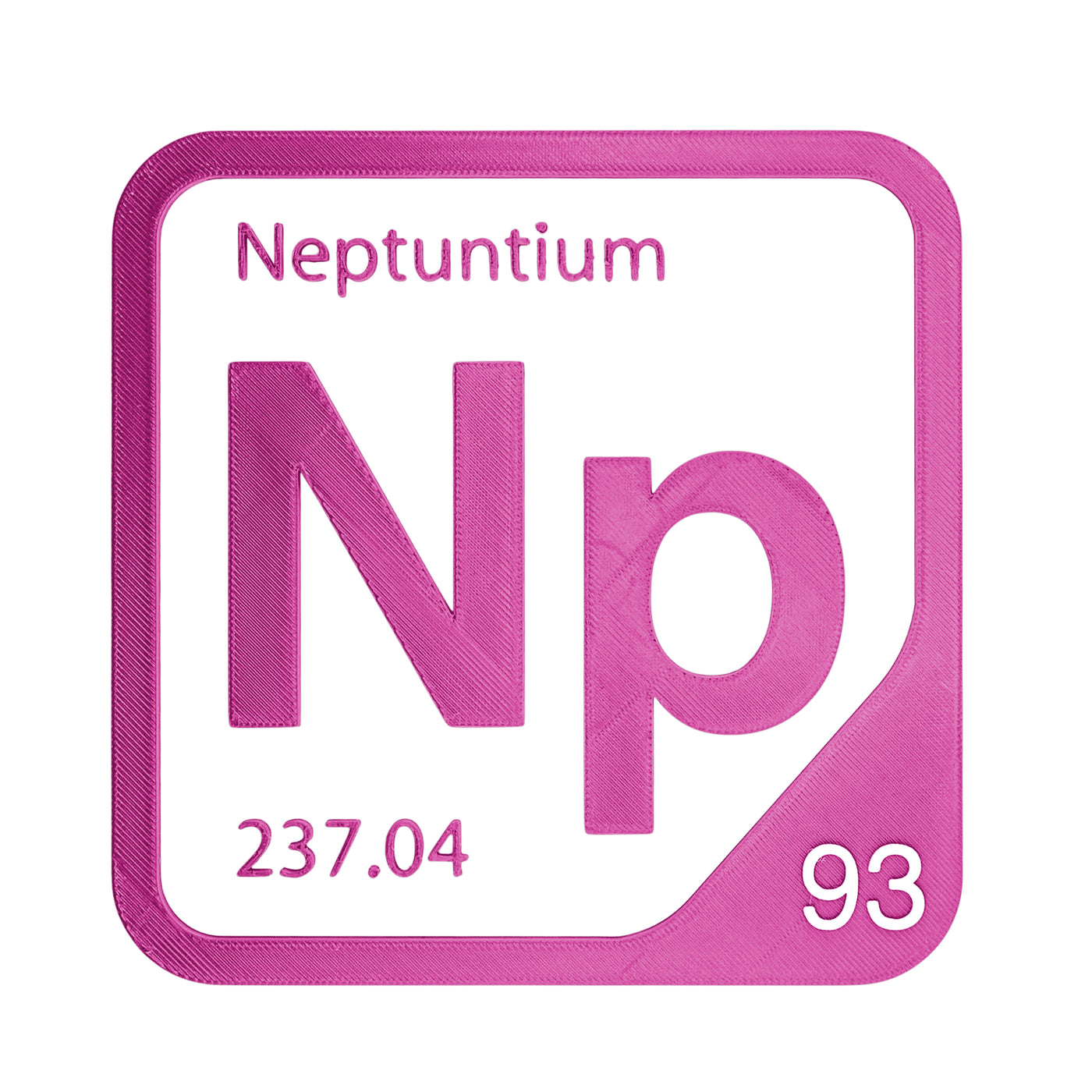 Neptunium periodic table Elemental Tile in Magenta