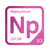 Neptunium periodic table Elemental Tile in Magenta
