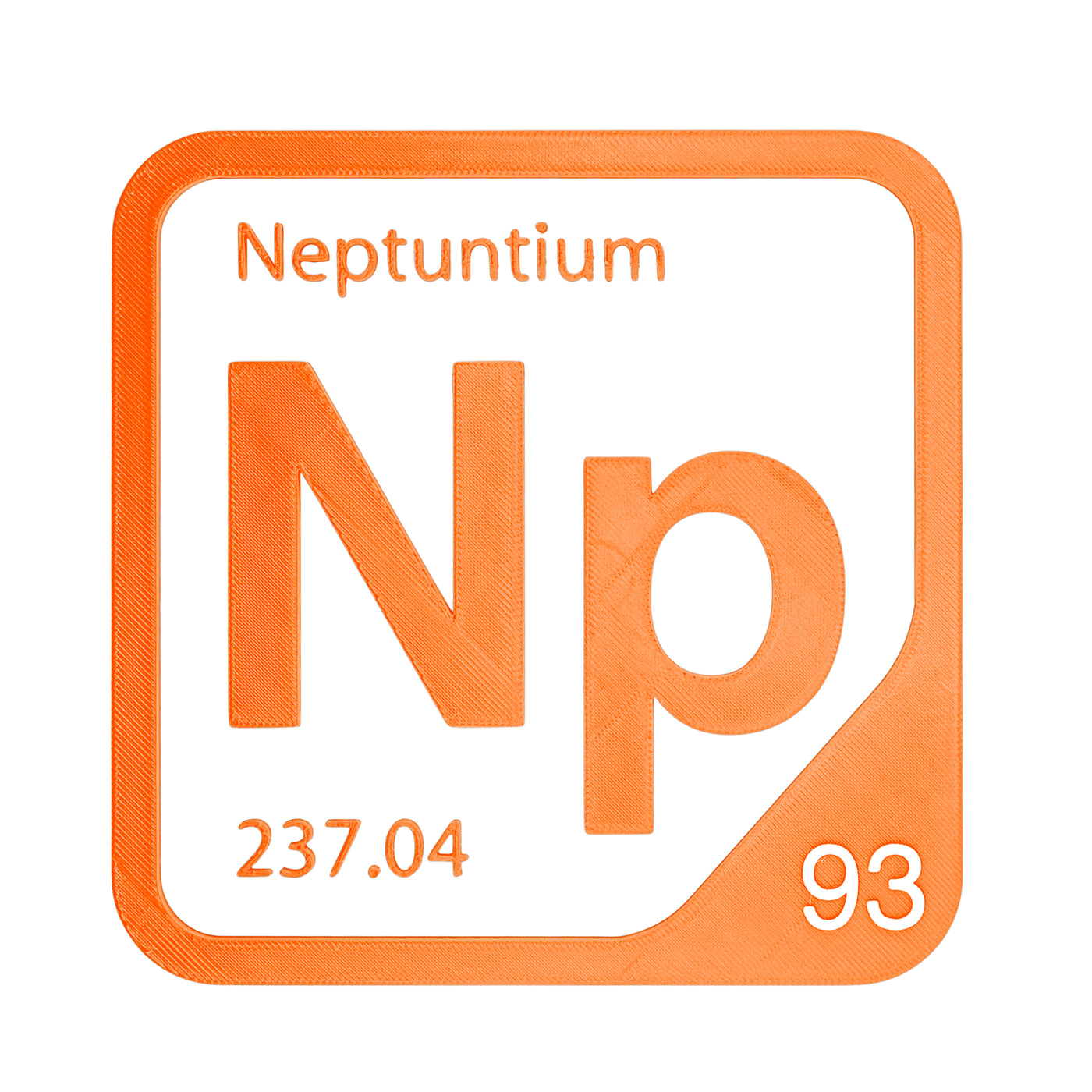 Neptunium periodic table Elemental Tile in Orange
