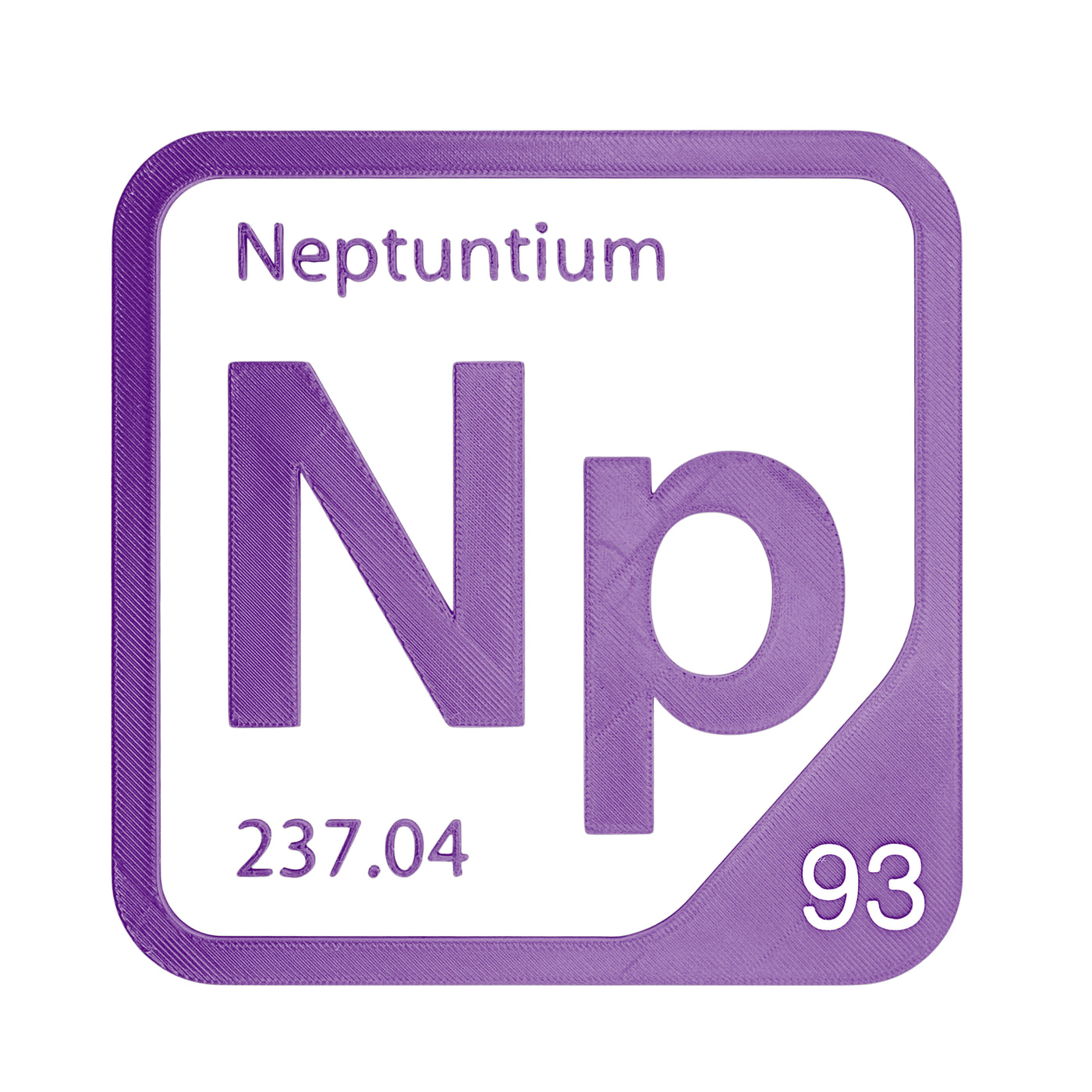 Neptunium periodic table Elemental Tile in Purple