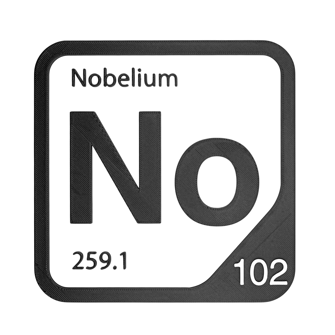 Nobelium periodic table Elemental Tile in Black