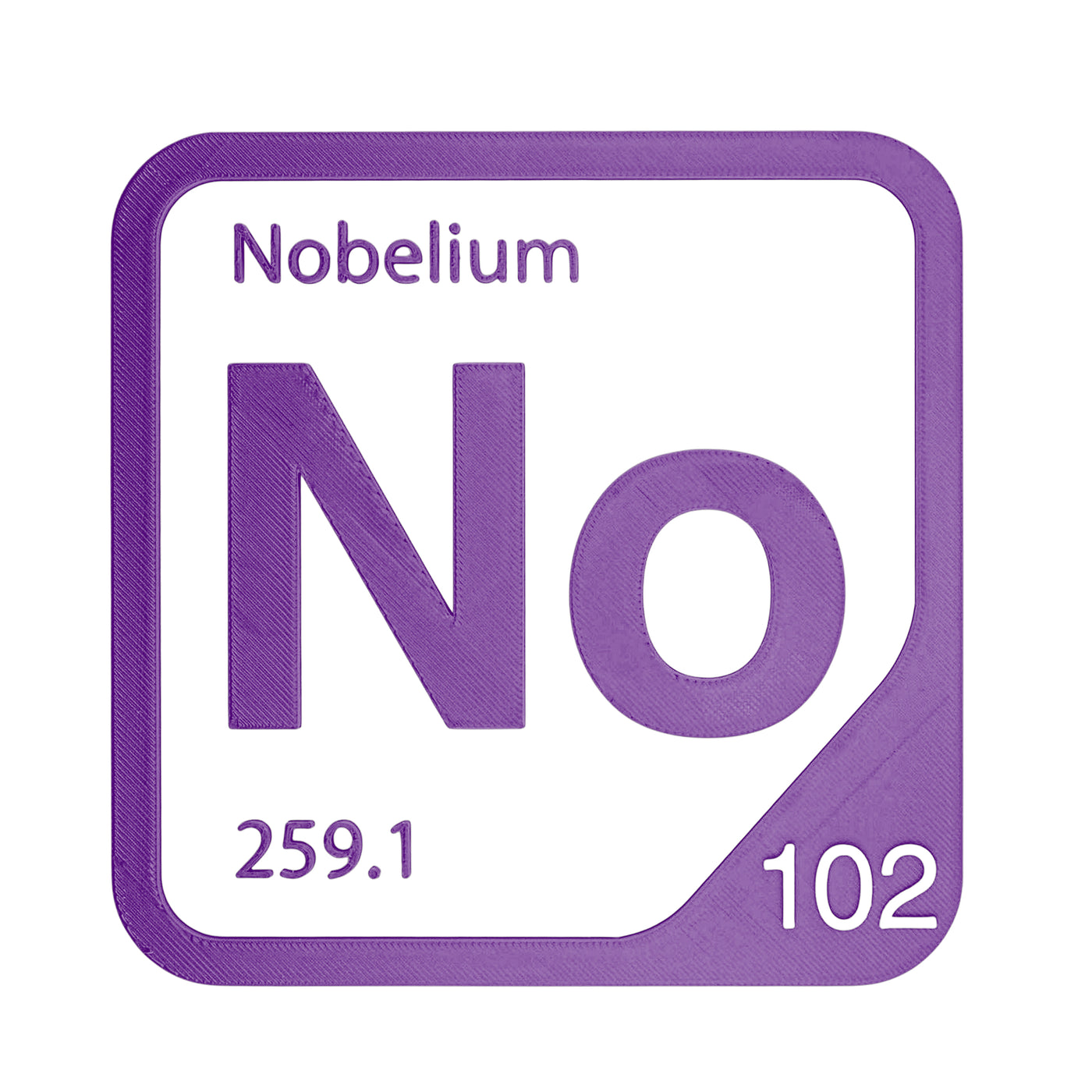 Nobelium periodic table Elemental Tile in Purple