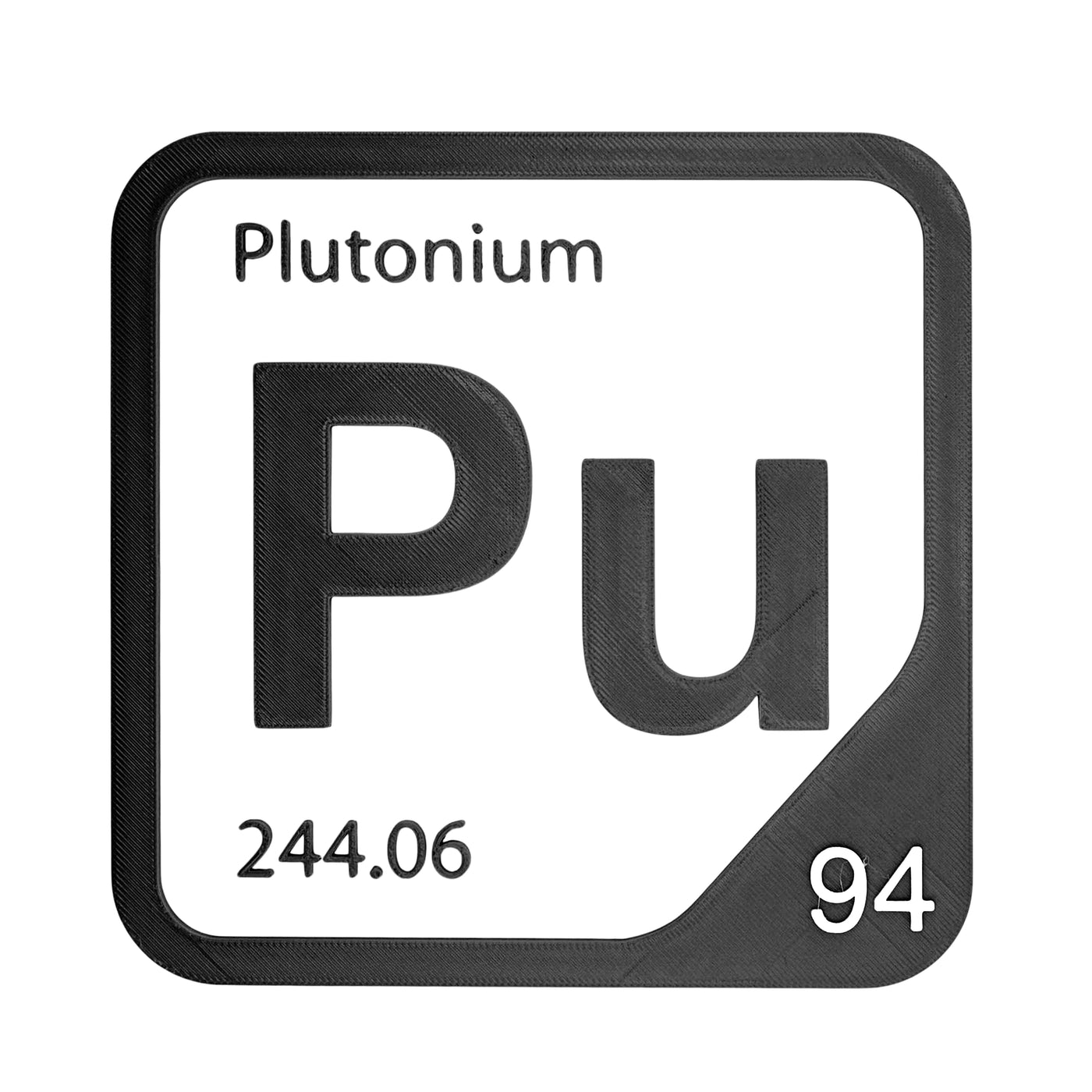 Plutonium periodic table Elemental Tile in Black