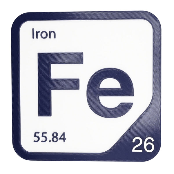 IRON Periodic Table Tile – Educational Wall Art for Science Lovers, 5.6 x 5.6 Inches