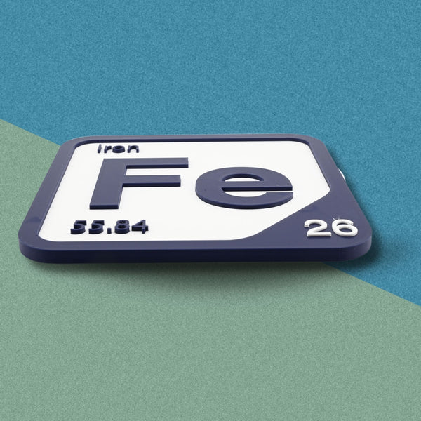 IRON Periodic Table Tile – Educational Wall Art for Science Lovers, 5.6 x 5.6 Inches