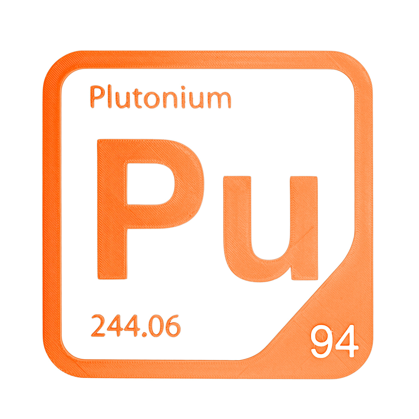 Plutonium periodic table Elemental Tile in Orange