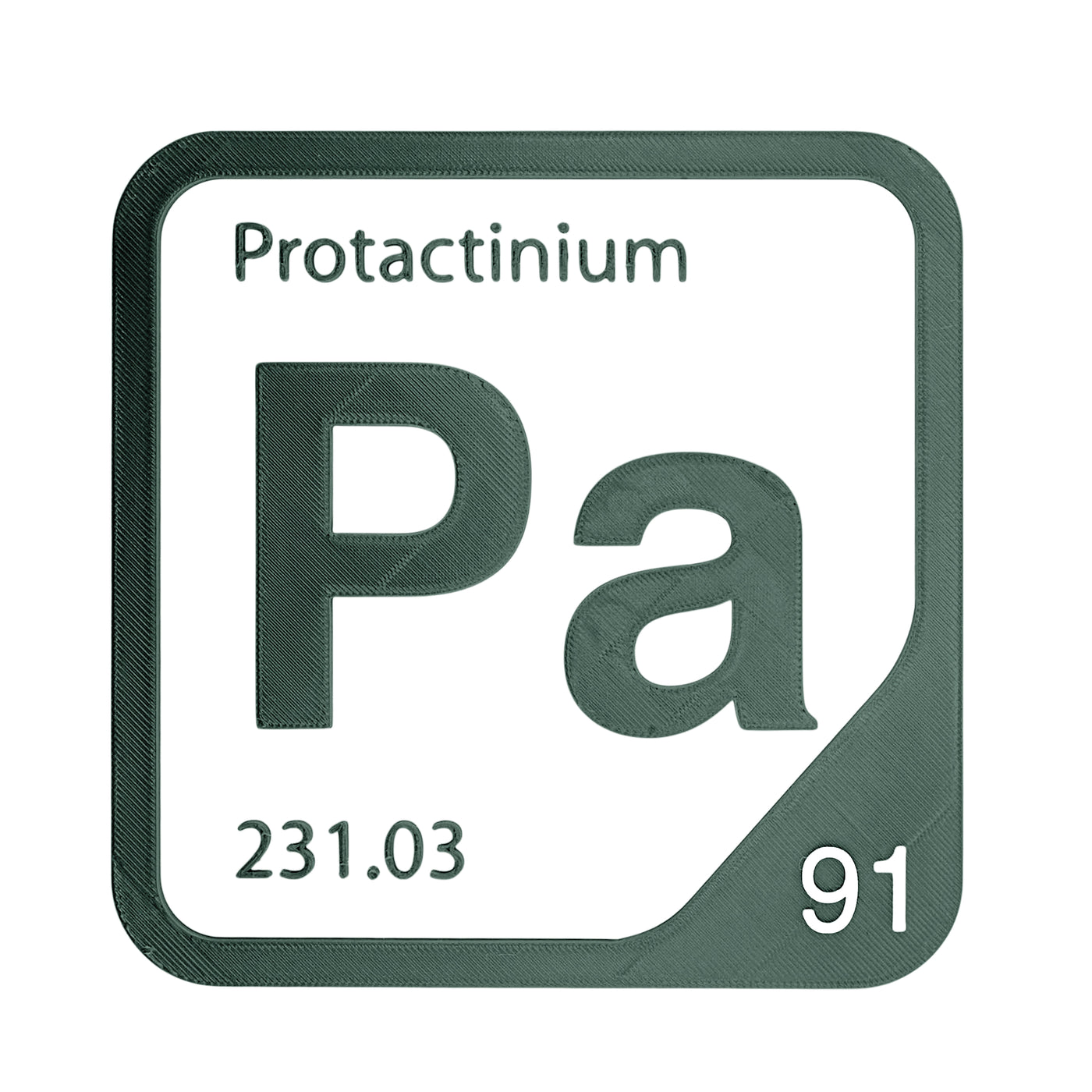 Protactinium periodic table Elemental Tile in Forest Green