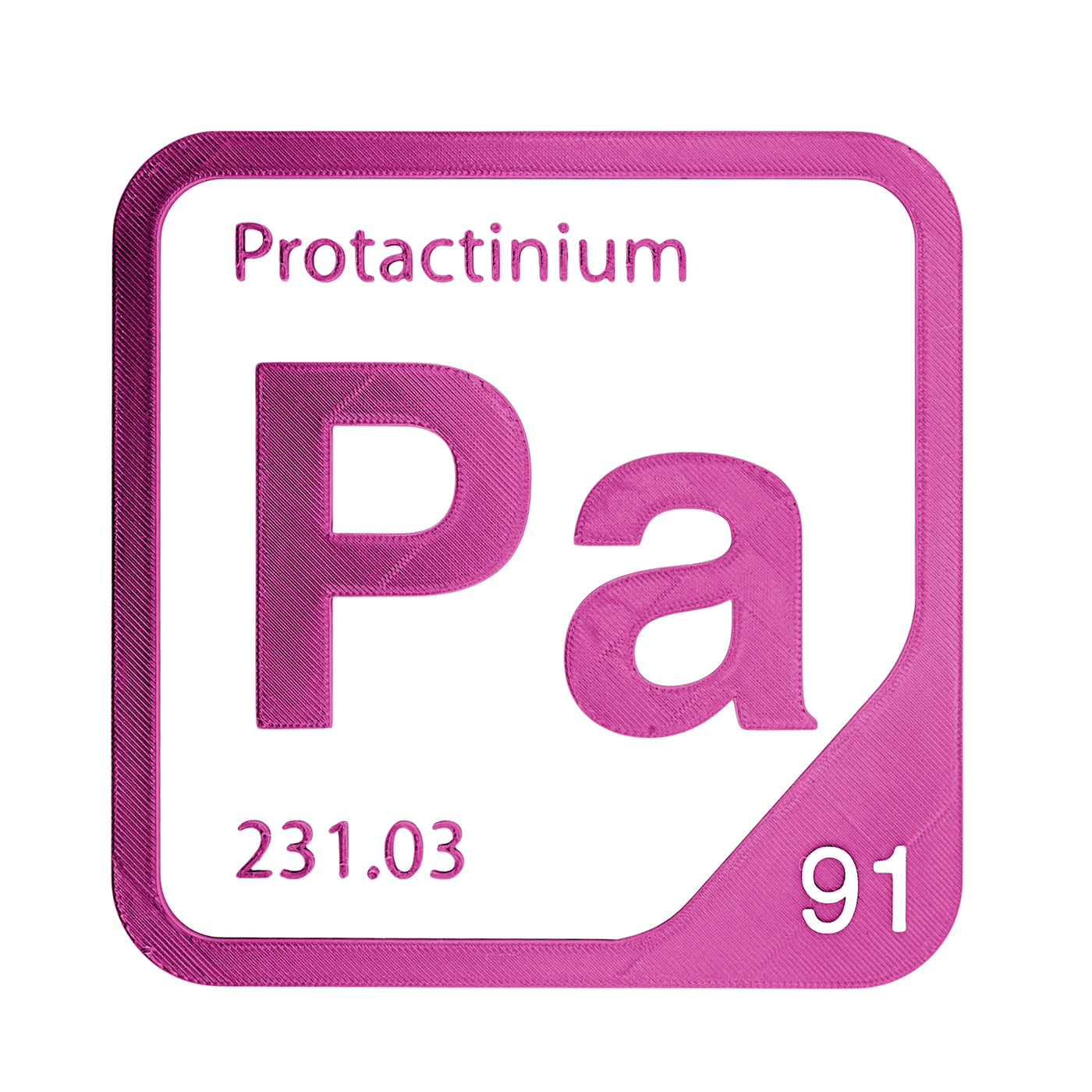 Protactinium periodic table Elemental Tile in Magenta