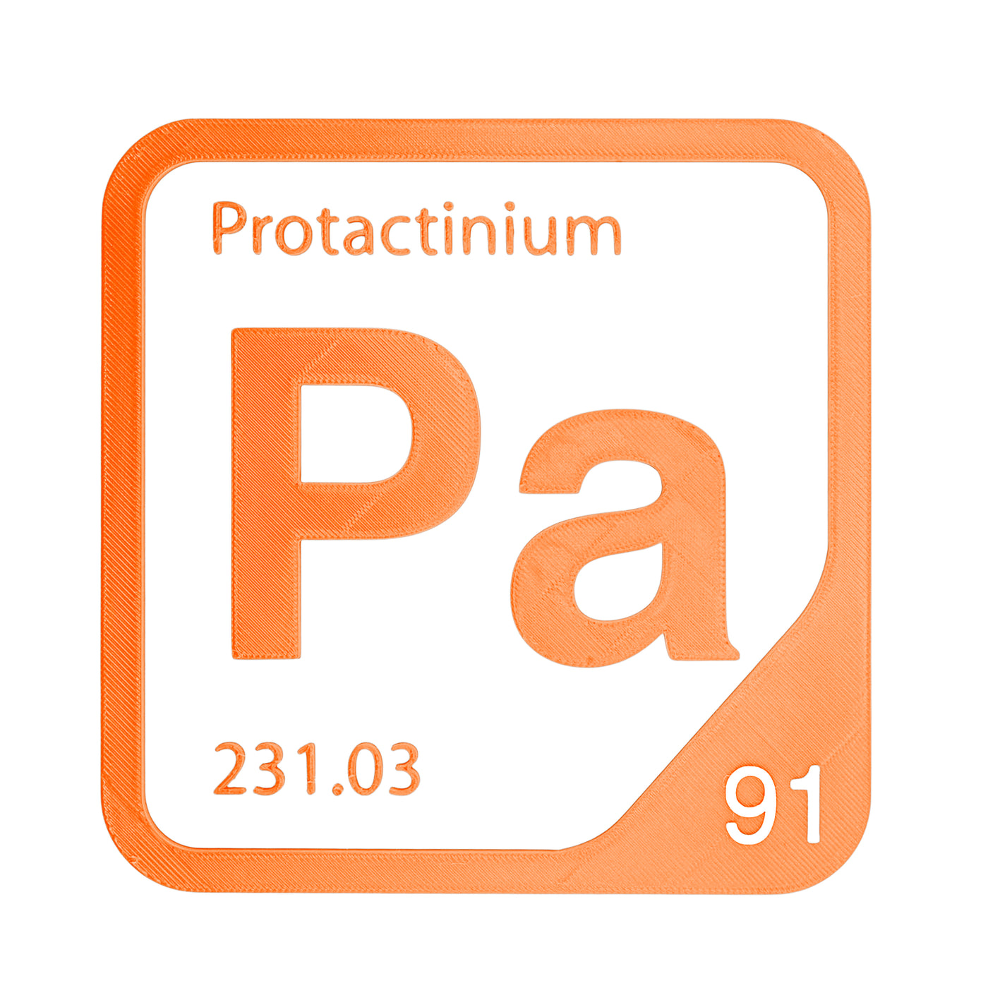 Protactinium periodic table Elemental Tile in Orange