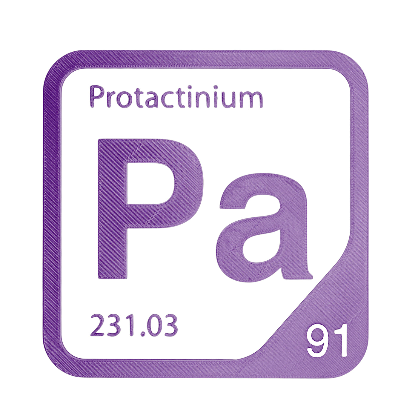 Protactinium periodic table Elemental Tile in Purple