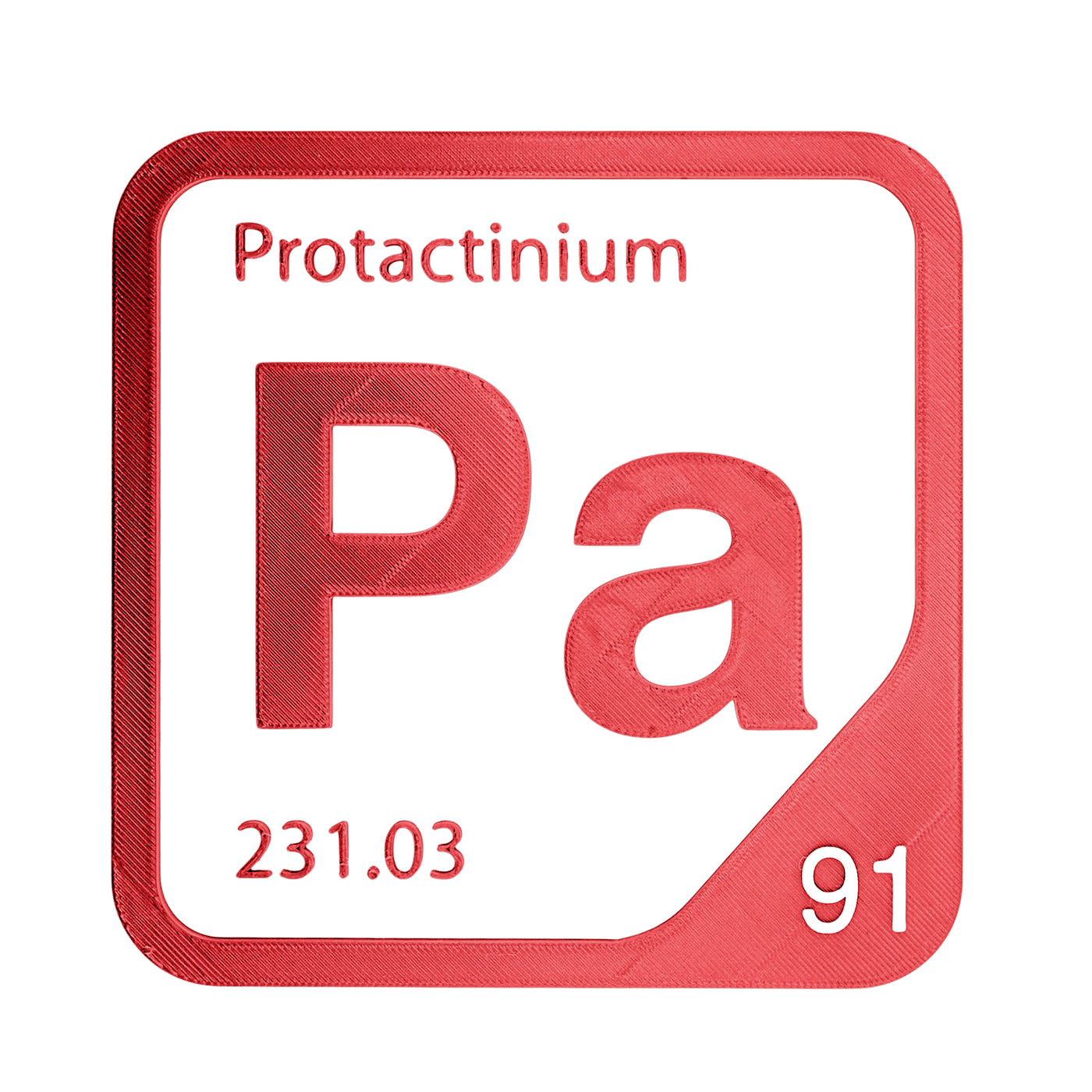 Protactinium periodic table Elemental Tile in Red