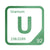 Uranium periodic table Elemental Tile in Green