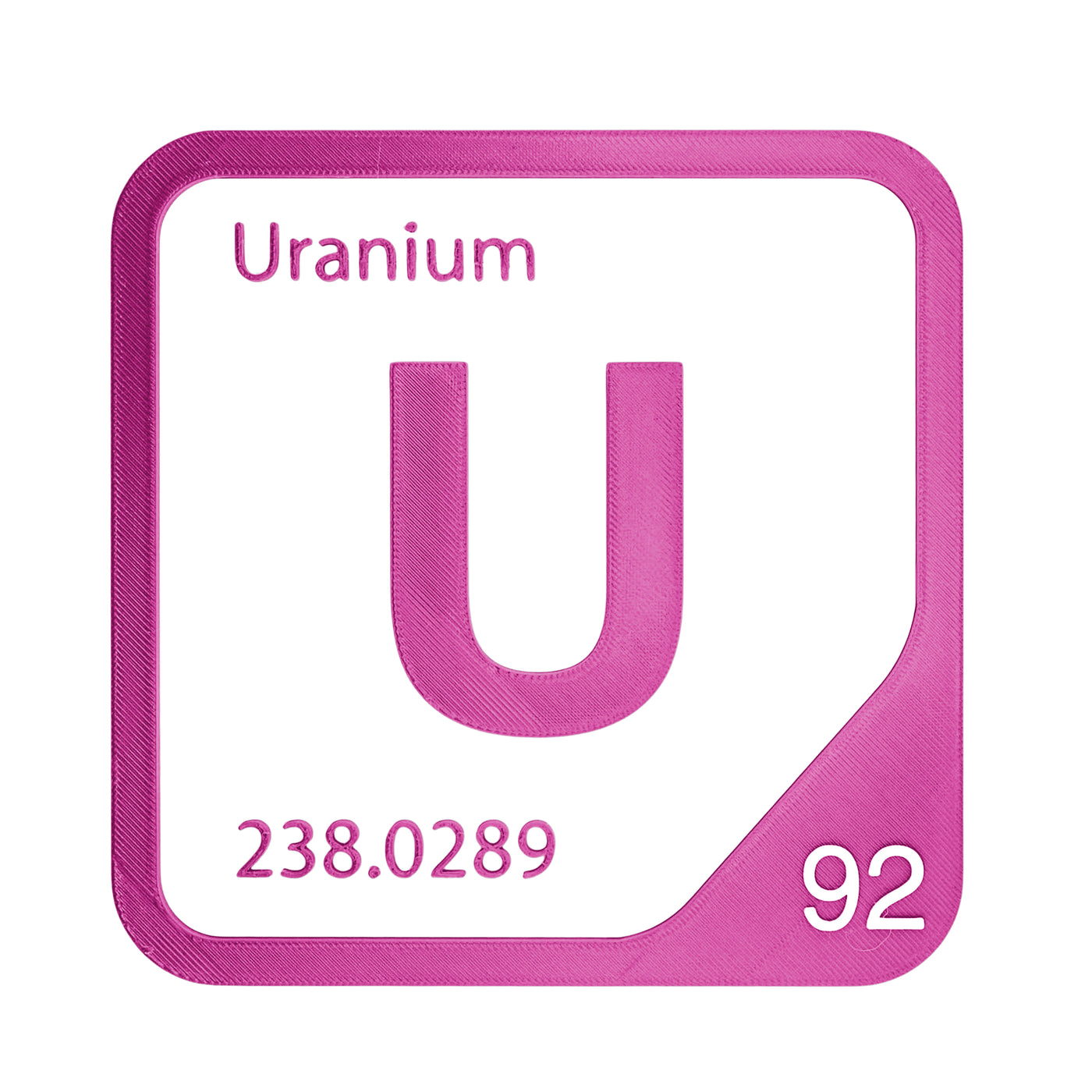 Uranium periodic table Elemental Tile in Magenta