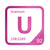 Uranium periodic table Elemental Tile in Magenta