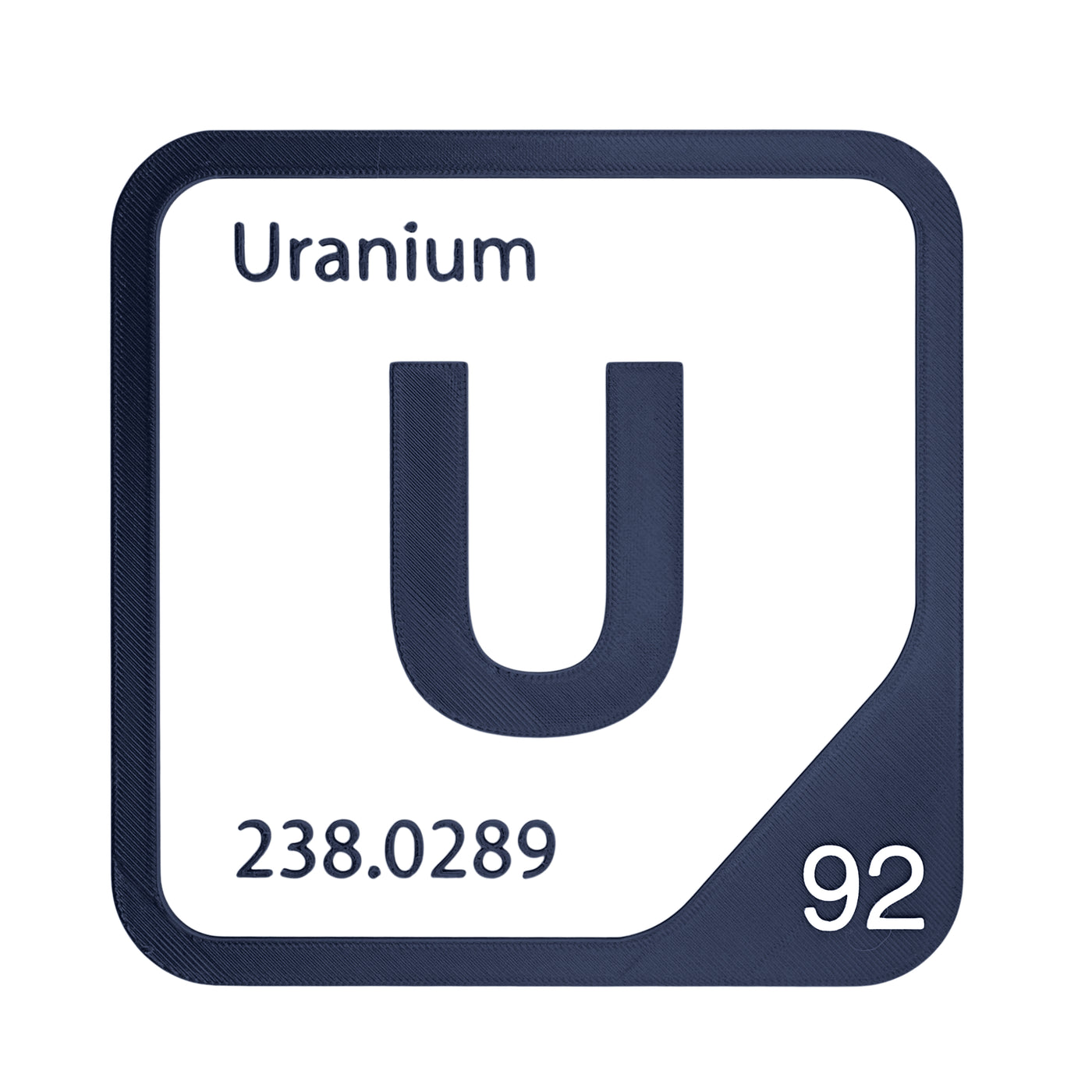 Uranium periodic table Elemental Tile in Navy Blue