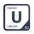 Uranium periodic table Elemental Tile in Navy Blue