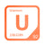 Uranium periodic table Elemental Tile in Orange