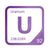 Uranium periodic table Elemental Tile in Purple