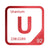 Uranium periodic table Elemental Tile in Red