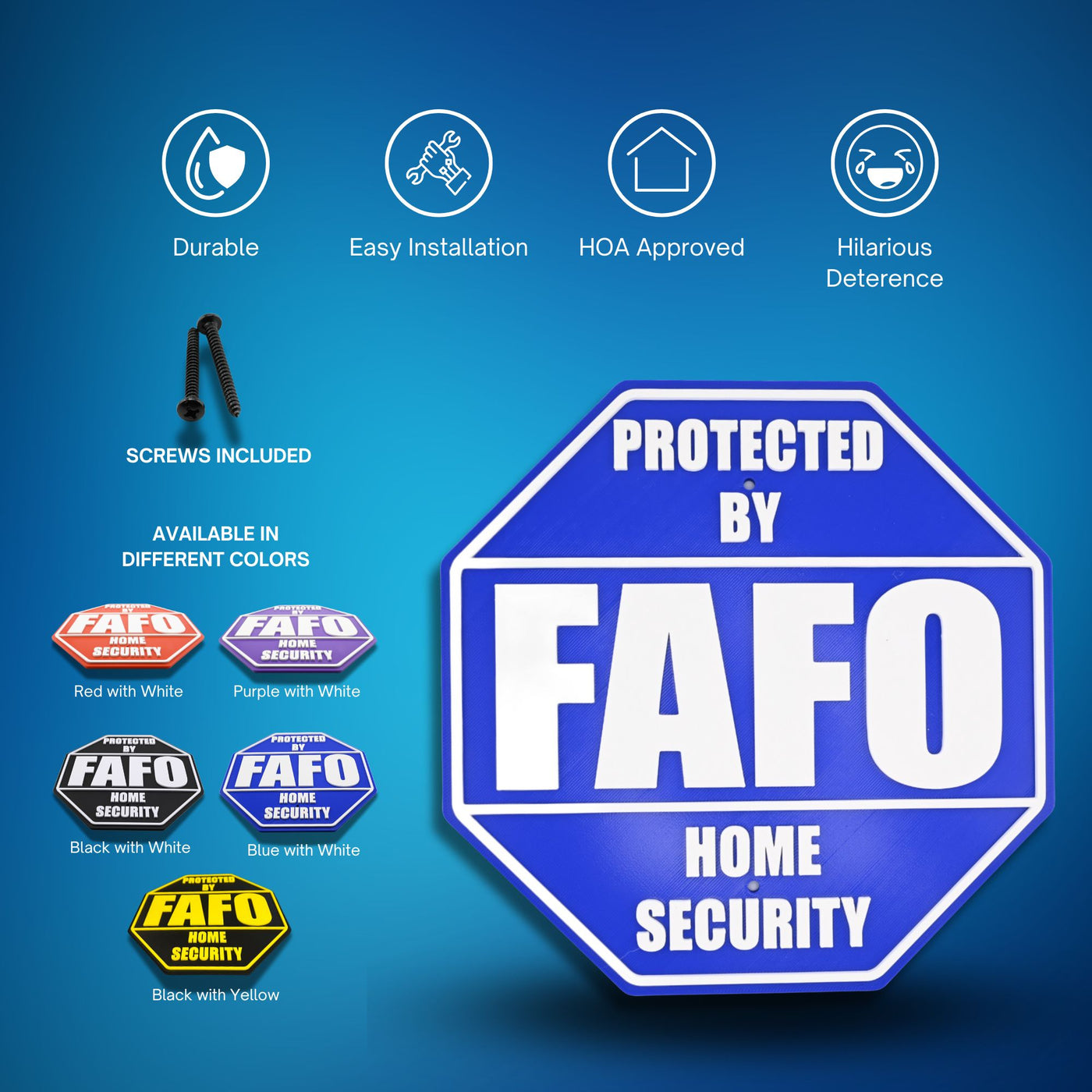 FAFO Home Security Sign – Black or Blue – product image 11