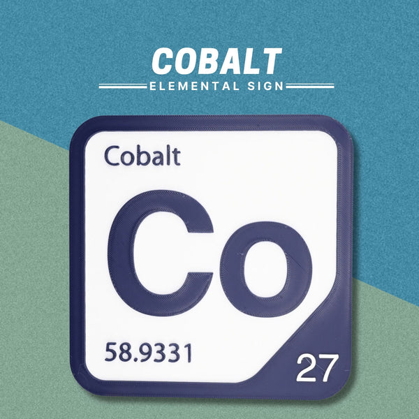 COBALT Periodic Table Tile – Educational Wall Art for Science Lovers, 5.6 x 5.6 Inches
