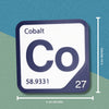 COBALT Periodic Table Tile – Educational Wall Art for Science Lovers, 5.6 x 5.6 Inches