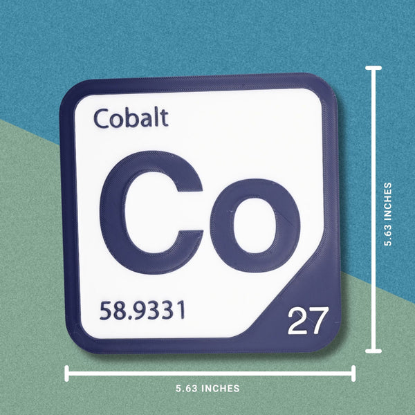 COBALT Periodic Table Tile – Educational Wall Art for Science Lovers, 5.6 x 5.6 Inches