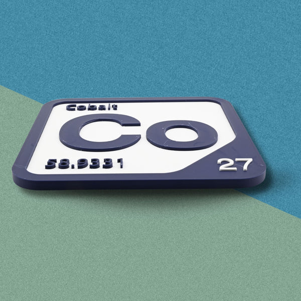 COBALT Periodic Table Tile – Educational Wall Art for Science Lovers, 5.6 x 5.6 Inches