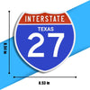 Interstate 27 Road Sign Replica – Personalized Travel Sign | Home & Office Wall Decor (8.54” x 8.53”)