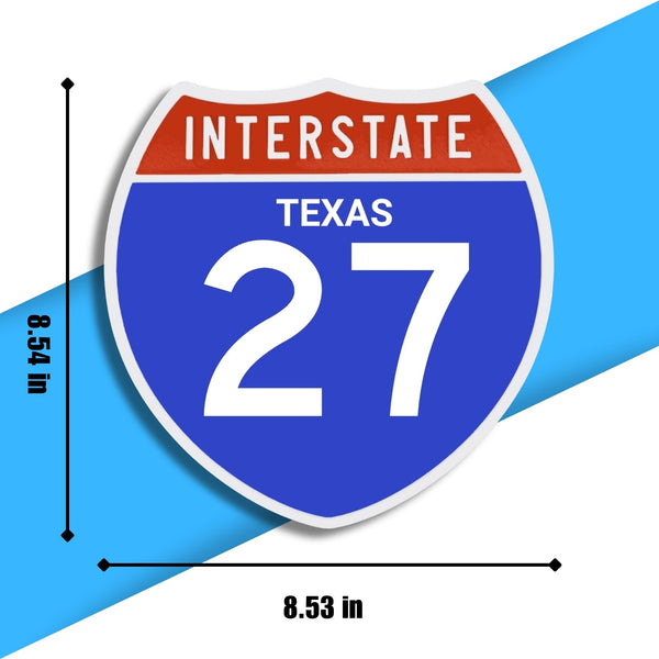Interstate 27 Road Sign Replica – Personalized Travel Sign | Home & Office Wall Decor (8.54” x 8.53”)