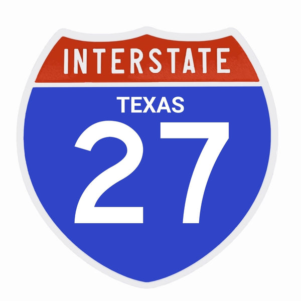 Interstate 27 Road Sign Replica – Personalized Travel Sign | Home & Office Wall Decor (8.54” x 8.53”)