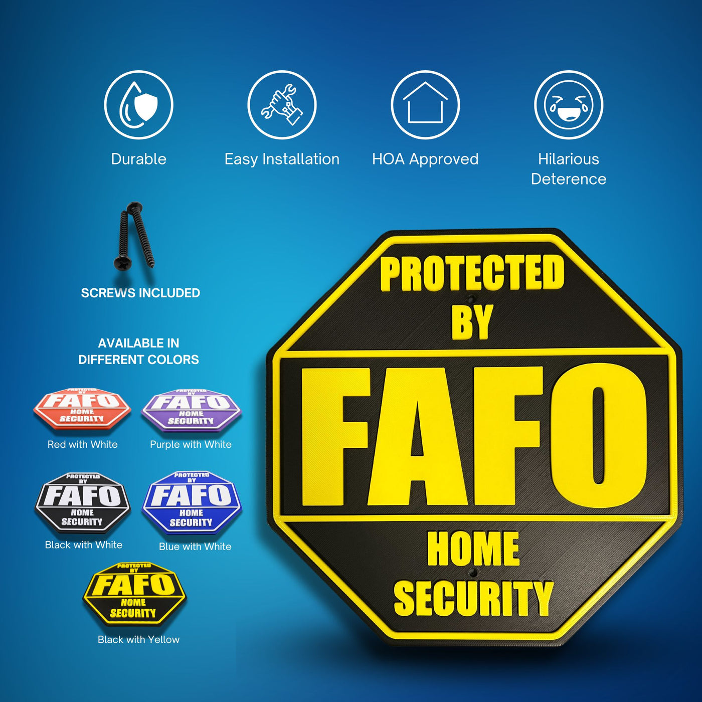 FAFO Home Security Sign – Black or Blue – product image 13
