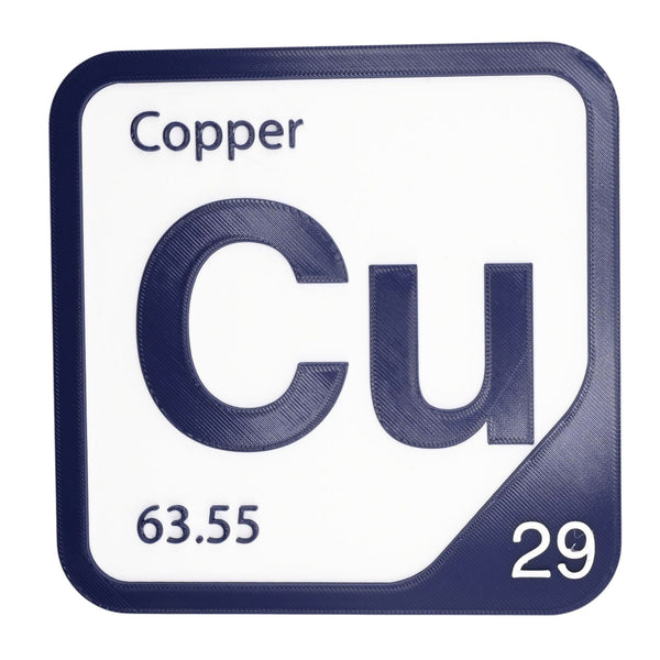 COPPER Periodic Table Tile – Educational Wall Art for Science Lovers, 5.6 x 5.6 Inches