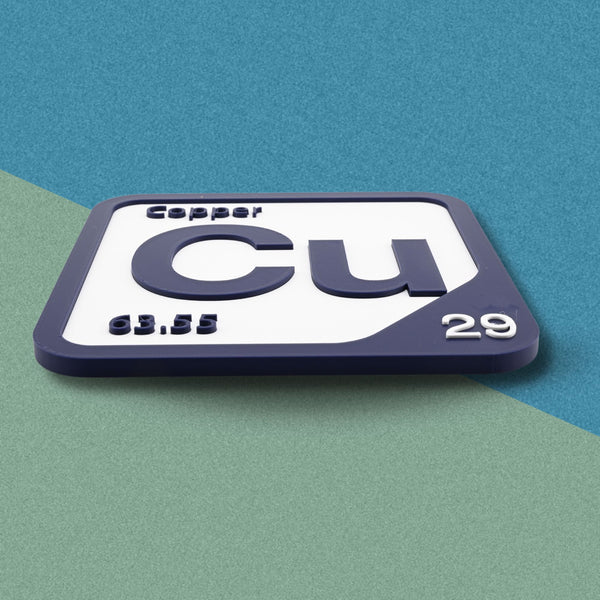 COPPER Periodic Table Tile – Educational Wall Art for Science Lovers, 5.6 x 5.6 Inches