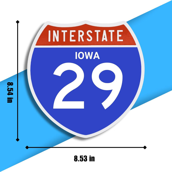 Interstate 29 Road Sign Replica – Personalized Travel Sign | Home & Office Wall Decor (8.54” x 8.53”)