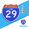 Interstate 29 Road Sign Replica – Personalized Travel Sign | Home & Office Wall Decor (8.54” x 8.53”)
