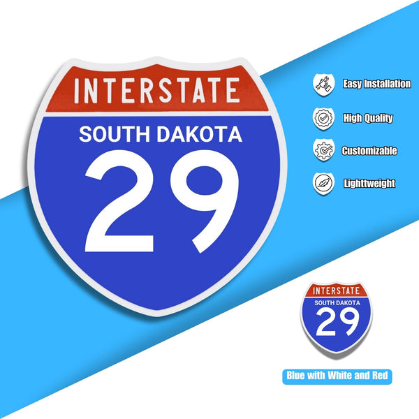 Interstate 29 Road Sign Replica – Personalized Travel Sign | Home & Office Wall Decor (8.54” x 8.53”)