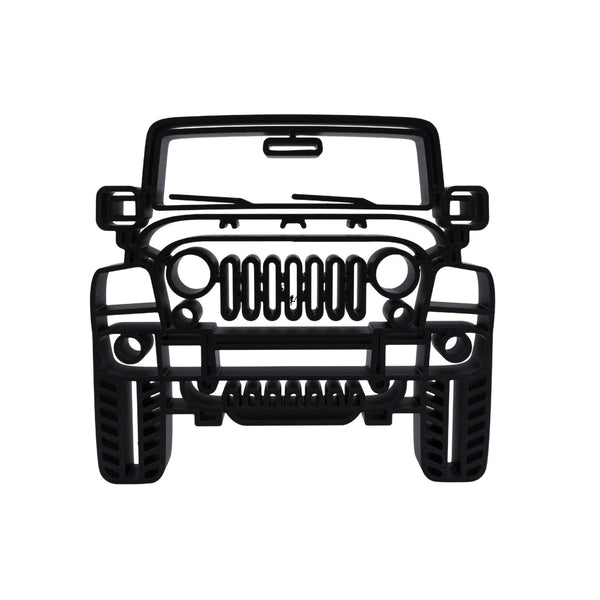 Jeep Wrangler Sculpture Front View Minimalist Line Art SUV Statue, Off-Road Vehicle Wall Decor, Adventure Lover Gift, Modern Desk Display