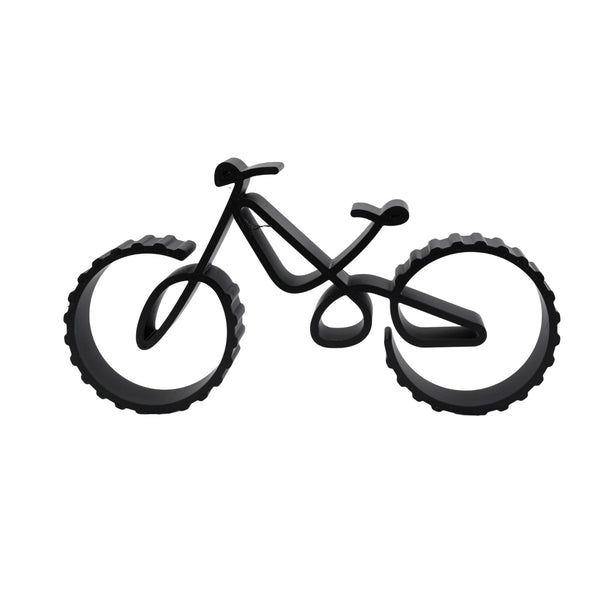 Mountain Bike Sculpture, Minimalist Line Art Cyclist, Cycling Silhouette Home Decor, Modern Hobbies and Desk Line Art