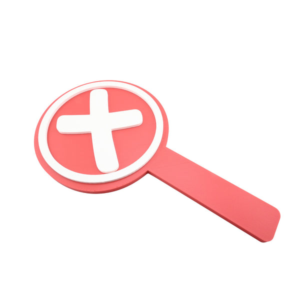 Voting Sign Set – Green Checkmark & Red X, White Handles or Red/Green Handles, 8.71 x 4.81 Inches