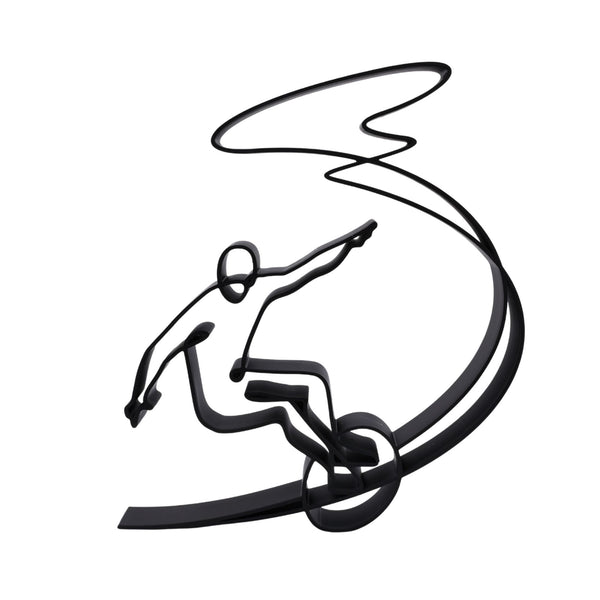Surfer Catching a Wave Figure, 3D Printed Line Art, Surfer Sculpture, Water Sports Gift Idea, Surf Decorations, Surfing Gift Surfer