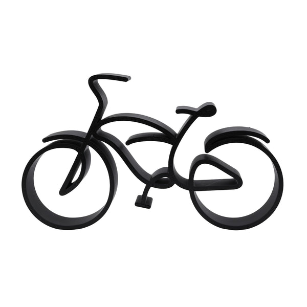 Beach Cruiser Bike Sculpture, Minimalist Line Art Cyclists, Bicycle Silhouette Home Decor, Modern Hobbies and Desk Line Art