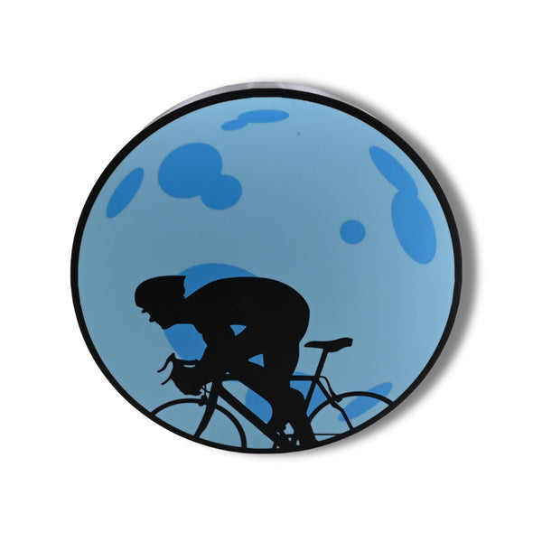 Moon Cyclist LED Lite Box – Modern Illuminated Silhouette Wall Art – Perfect for Home Decor & Unique Gifts