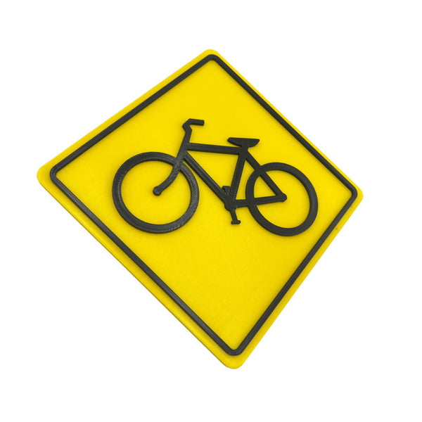 Bicycle Road Warning Sign, Yellow And Black Cycling Safety Alert, Perfect for Cyclist Safety, Increase Driver Awareness, Enhance Road Safety