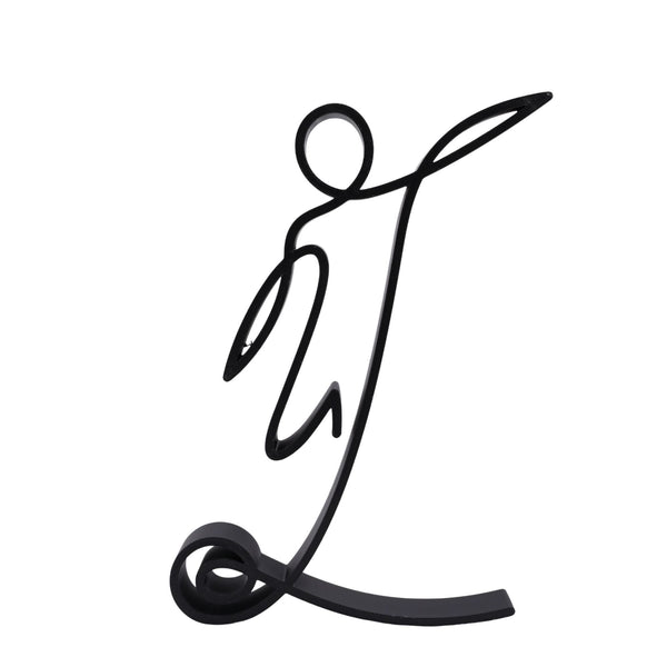 Soccer Ball Kick Line Art Sculpture, 3D Printed Gift, Unique Football Gift Idea, Custom Line Art Sculpture, Minimalist Home Decor