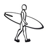 Surfer Walking Figure, 3D Printed Line Art, Surfer Sculpture, Water Sports Gift Idea, Surf Decorations, Surfing Gift Surfer