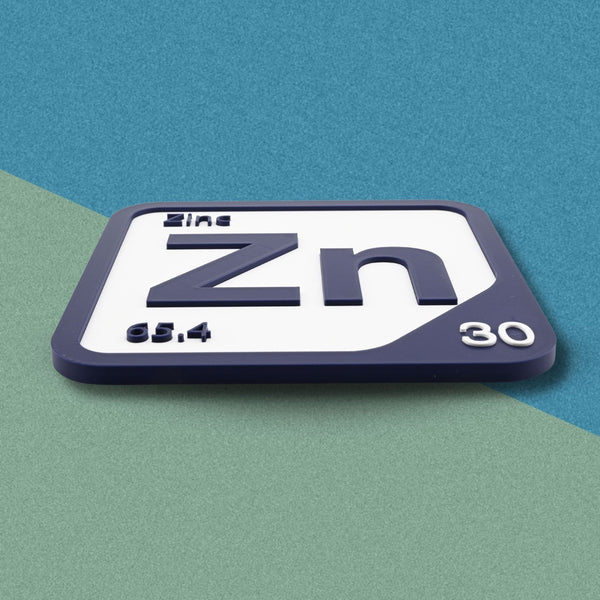 ZINC Periodic Table Tile – Educational Wall Art for Science Lovers, 5.6 x 5.6 Inches